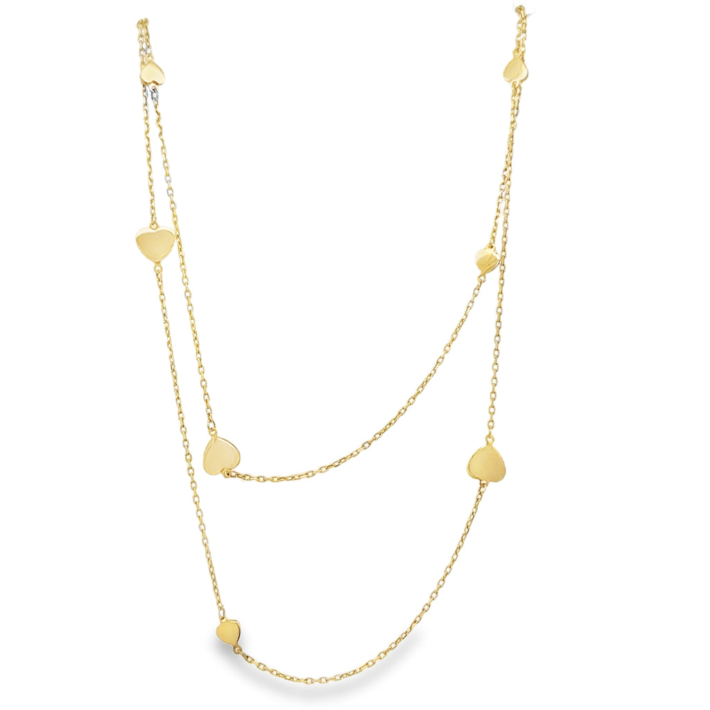 10 Karat Yellow Gold Layered Hearts Necklace