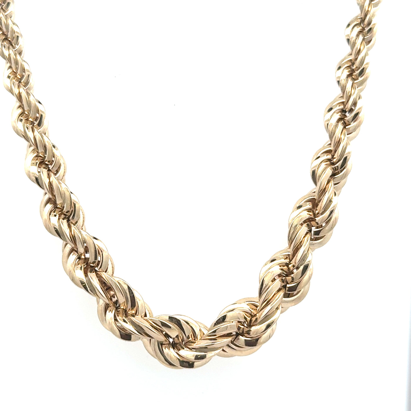 14 Karat Yellow Gold Graduated Rope Chain