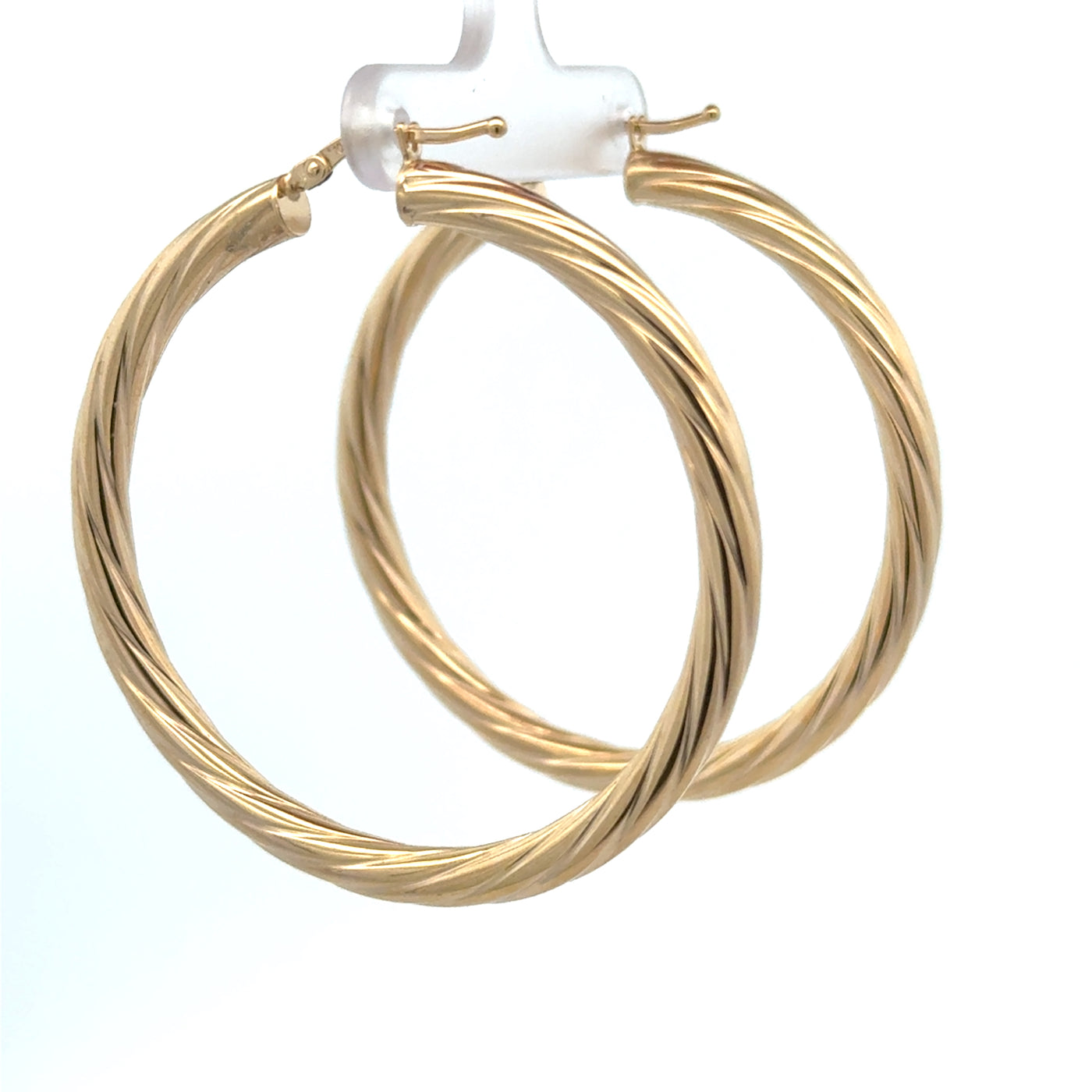 10 Karat Yellow Gold Large Rope Earring