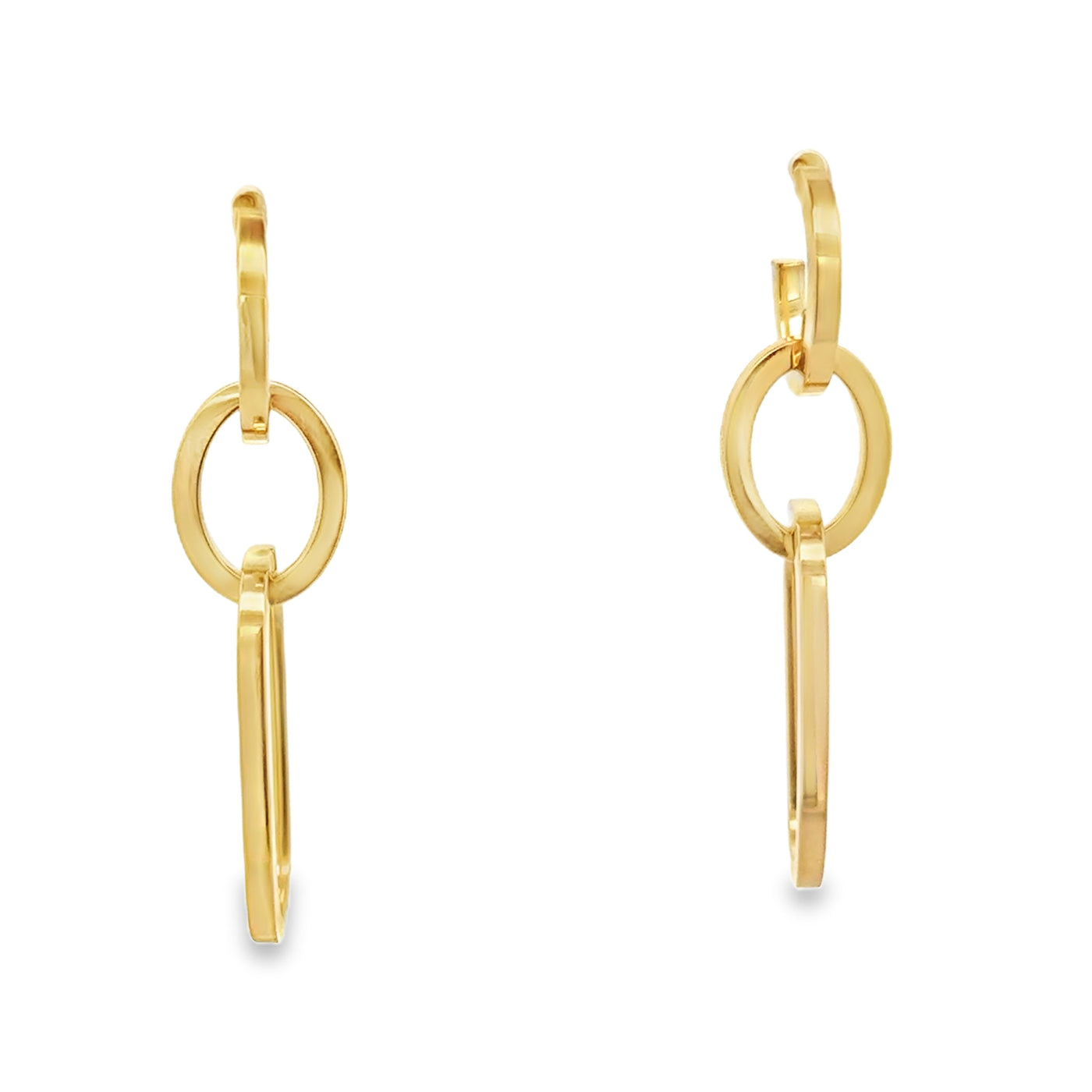 10 Karat Yellow Gold Dangle Geometric Earrings