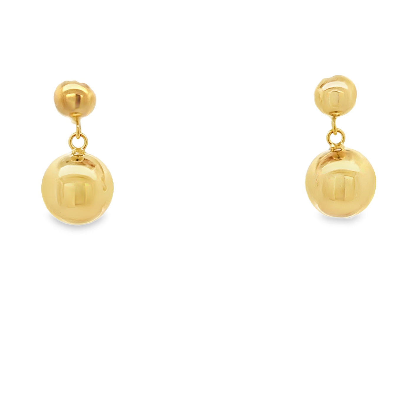 10 Karat Yellow Gold Bead Dangle Earrings