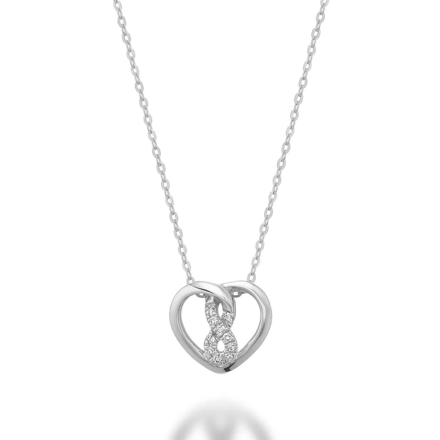 10 Karat Gold Diamond Infinity Heart Necklace