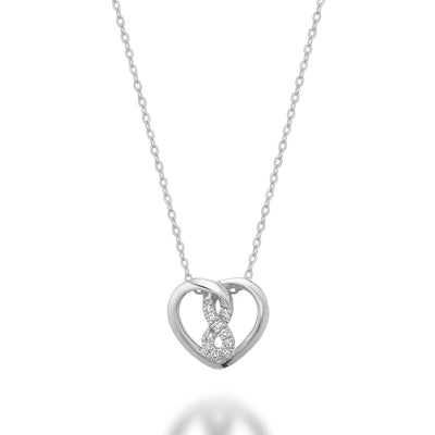 10 Karat Gold Diamond Infinity Heart Necklace