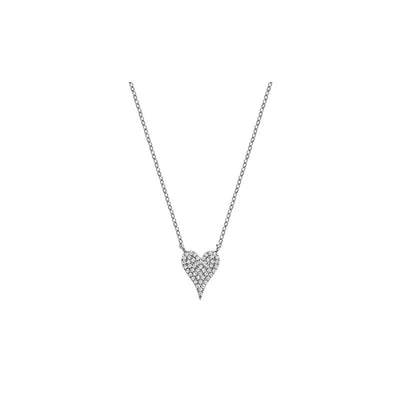 10 Karat Gold Pave Diamond Heart Necklace