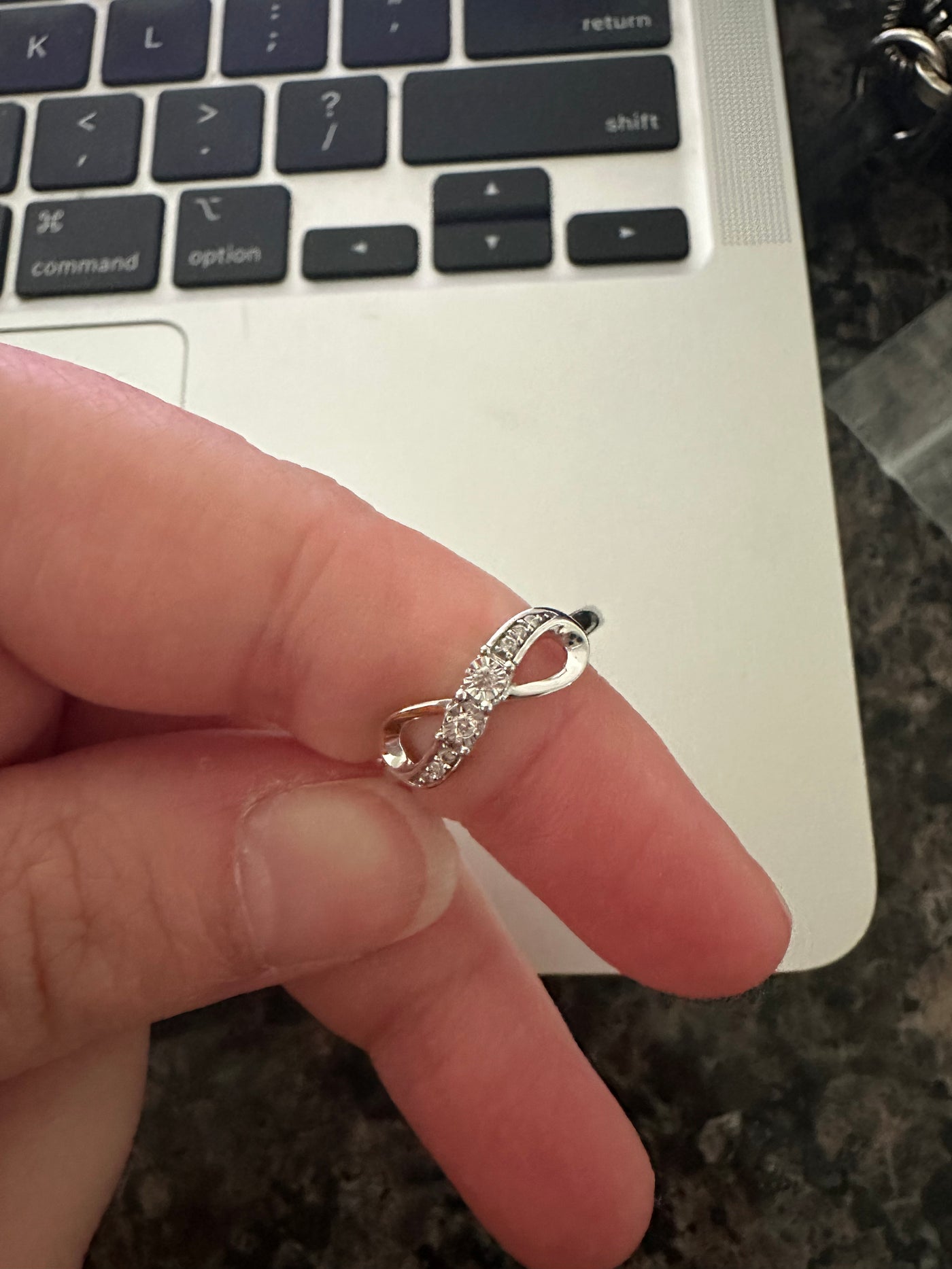 10 Karat White Gold Diamond Infinity Ring