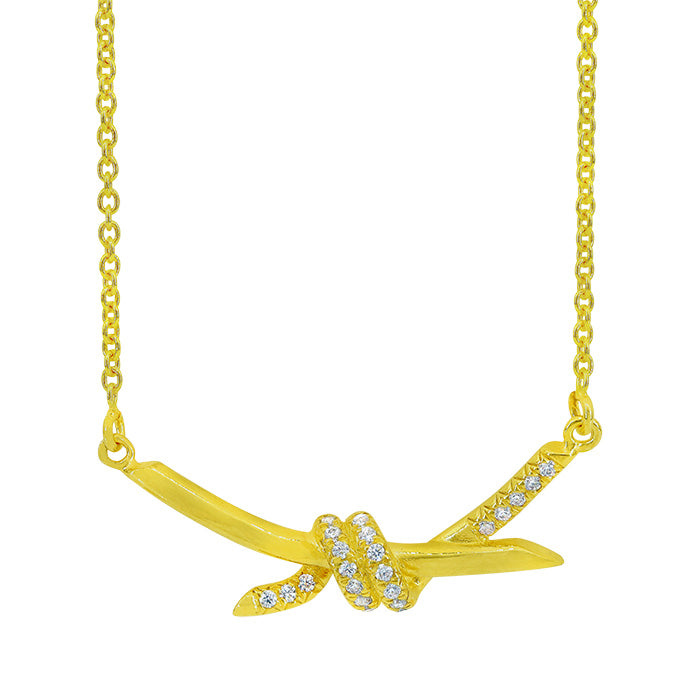 Sterling Silver Gold Plated Knot Necklace
