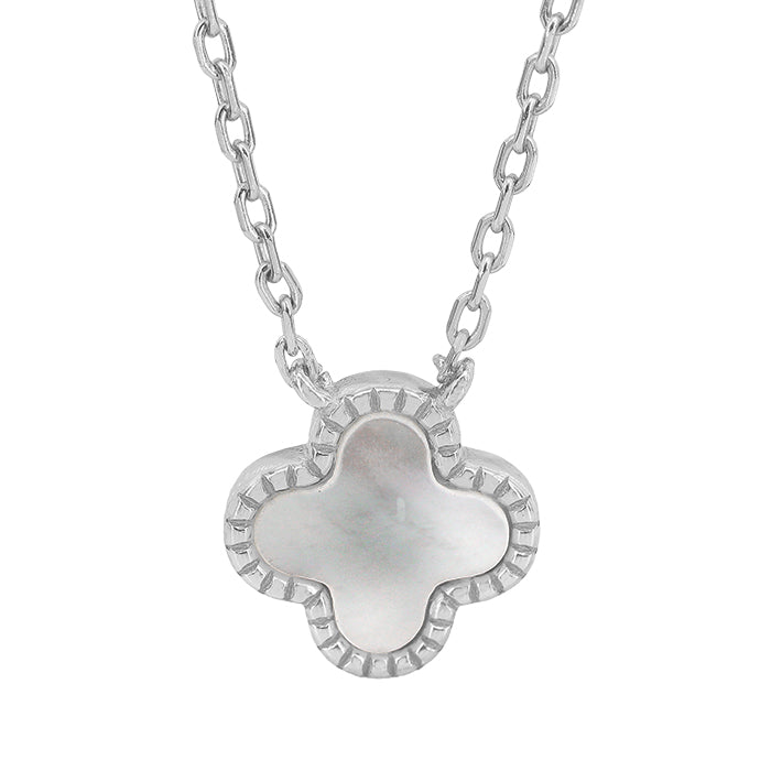 Sterling Silver Mother of Pearl Clover Necklace