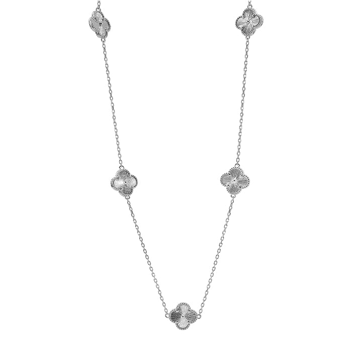 Sterling Silver Multi Clover Necklace