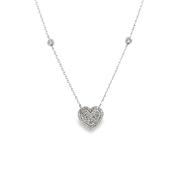 14 Karat Gold Diamond Heart Necklace