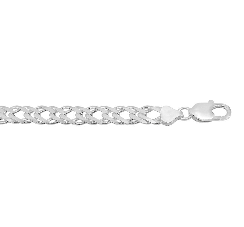 Sterling Silver 8mm Rombo Link Chain Bracelet