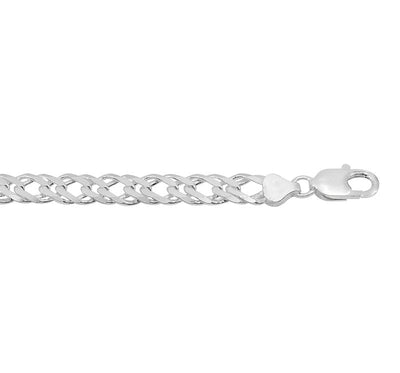 Sterling Silver 8mm Rombo Link Chain Bracelet