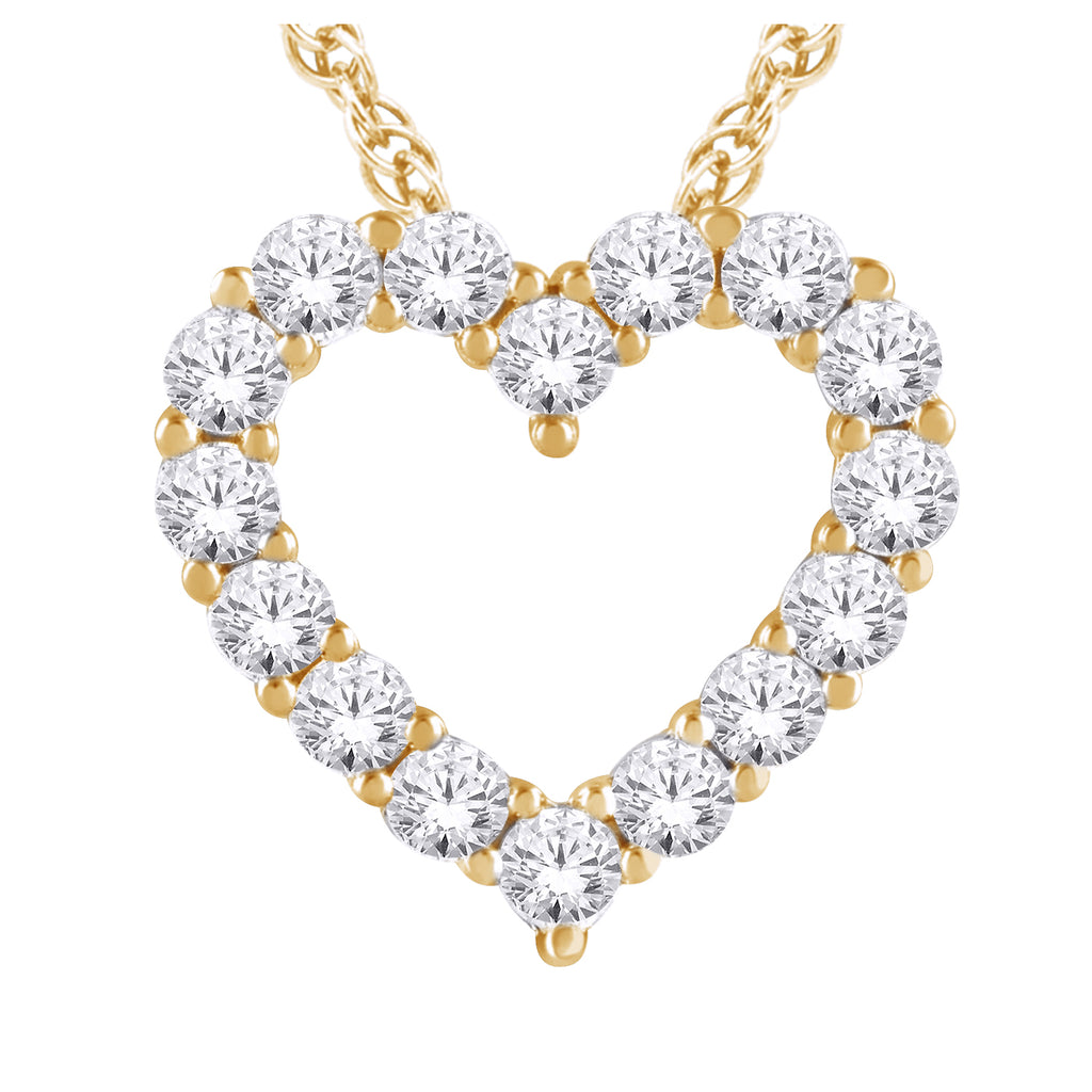 10 Karat Gold Laboratory Grown 1.00 CTW Diamond Heart Necklace