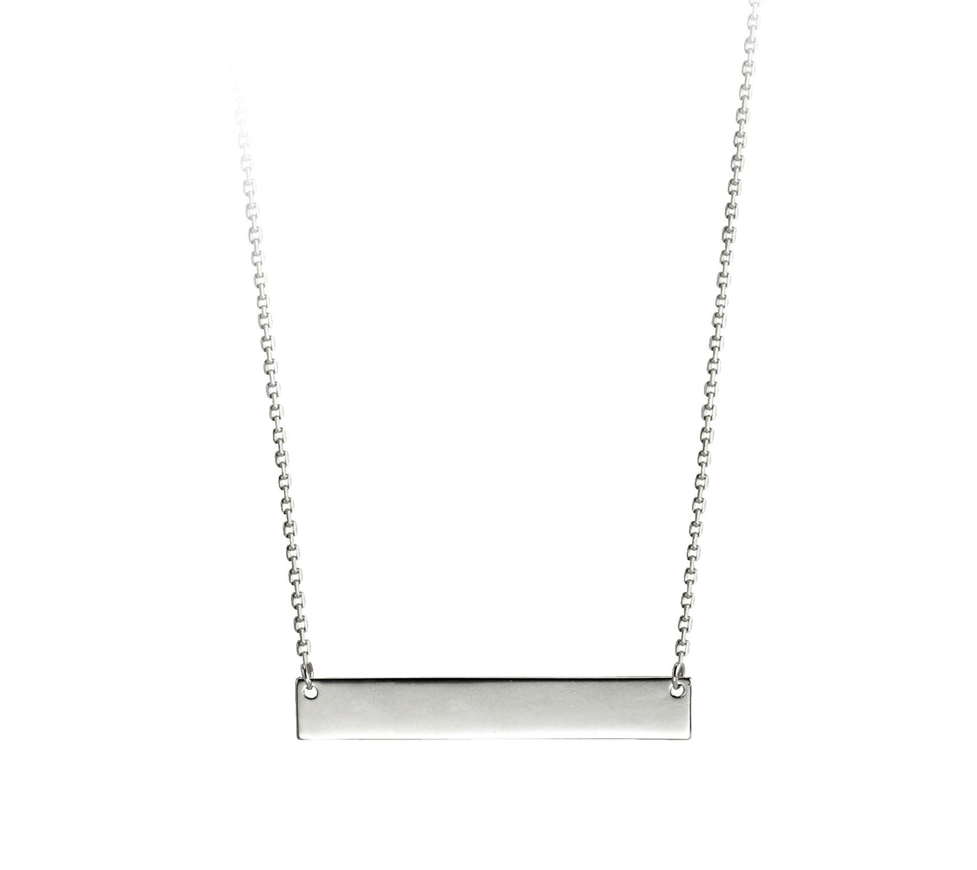 10 Karat White Gold Bar Necklace