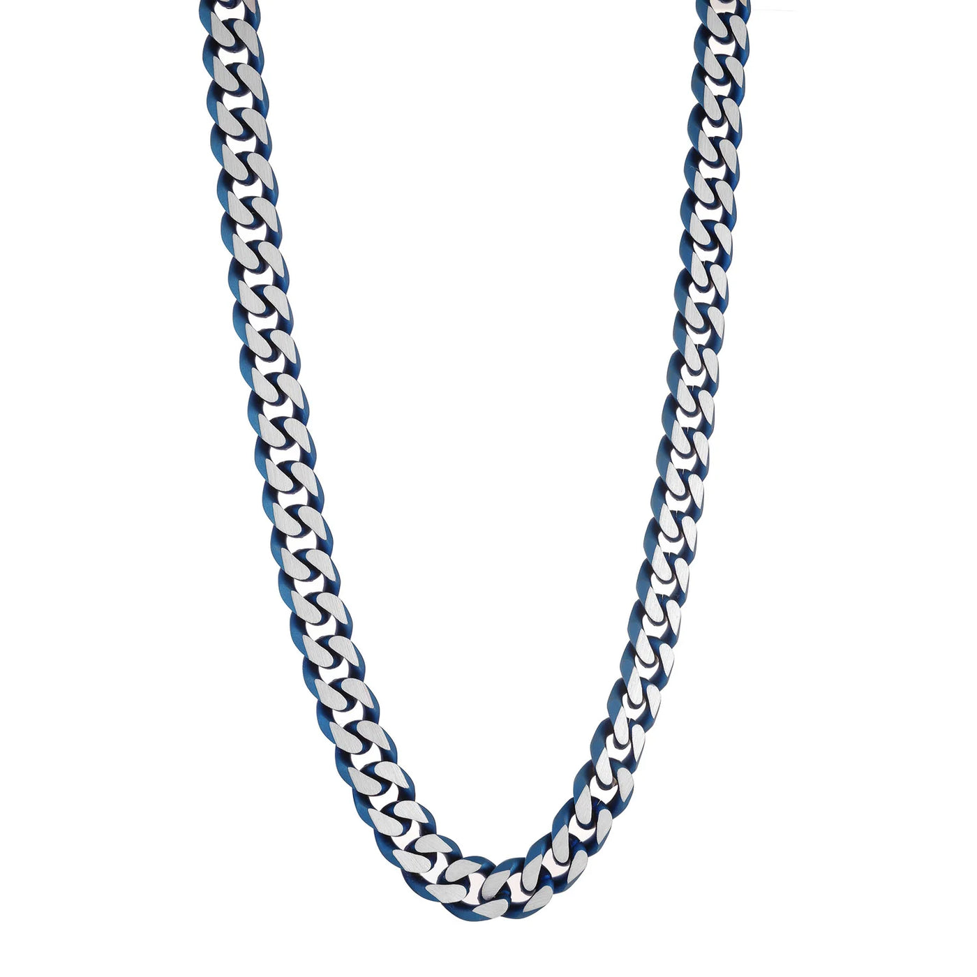 Stainless Steel Blue Cuban Link Chain 5.5MM - SWBN3