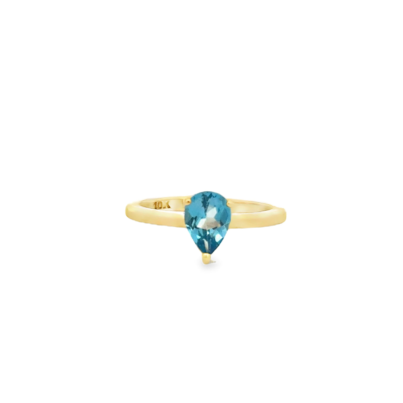 10 Karat Yellow Gold Blue Topaz Ring