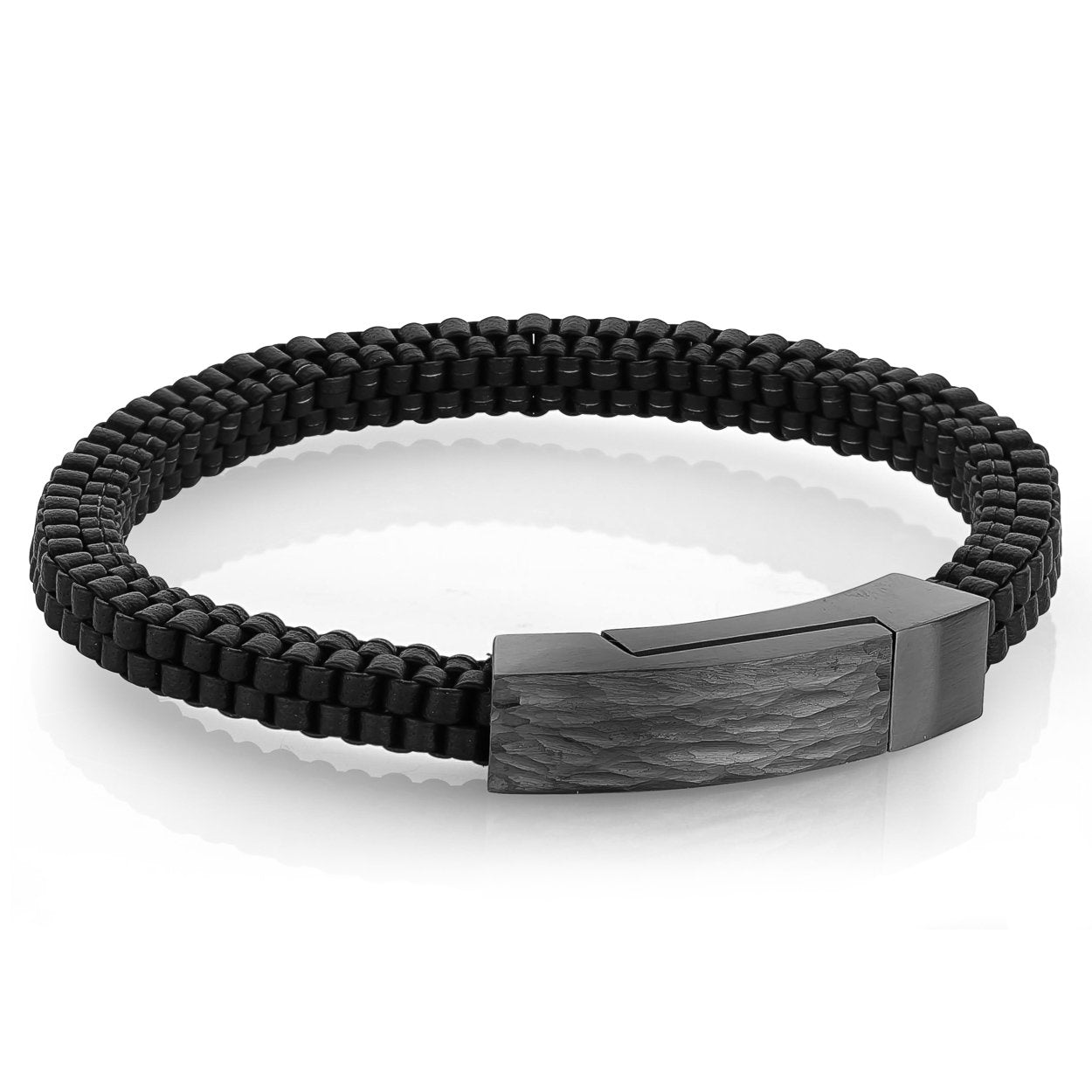 Stainless Steel Clasp Leather Bracelet - SLB387-82