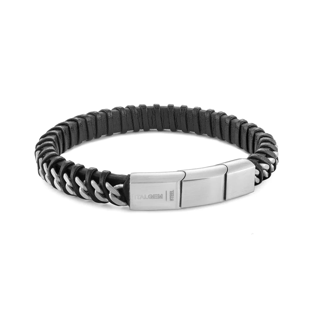 Stainless Steel Figaro Link Bracelet Two-Tone 9.5MM - SLB430