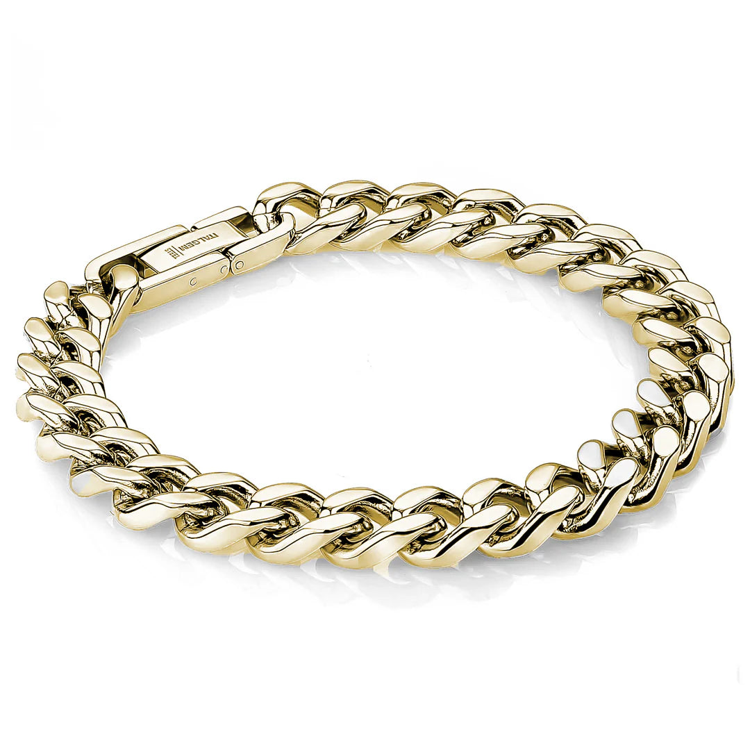 Stainless Steel Outer Stripe Link Bracelet 9.4MM - SMB260