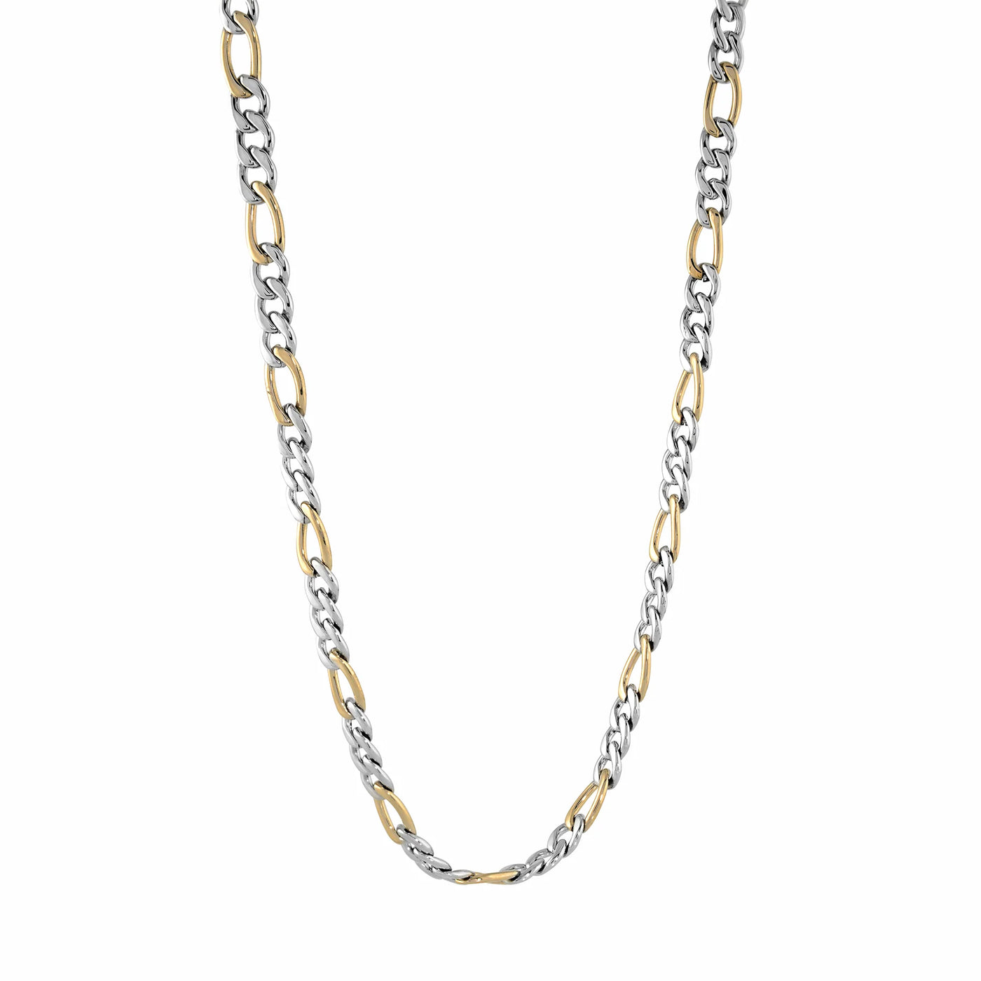 Stainless Steel Figaro Link Two-Tone Chain 4.5MM - STTN22