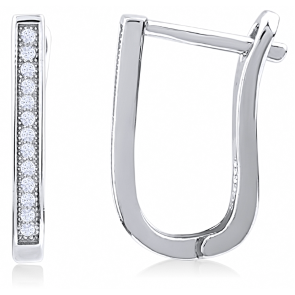 Sterling Silver Cubic Zirconia Hoop Earrings