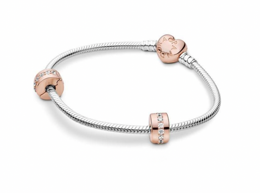 Pandora Heart Clasp Iconic Bracelet Gift Set Rose Gold - B801514