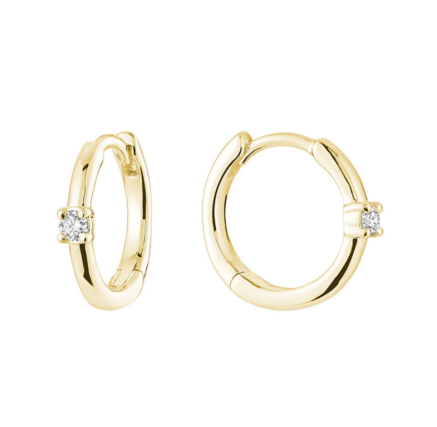 10 Karat Yellow Gold 0.08ct Diamond Huggie Earrings