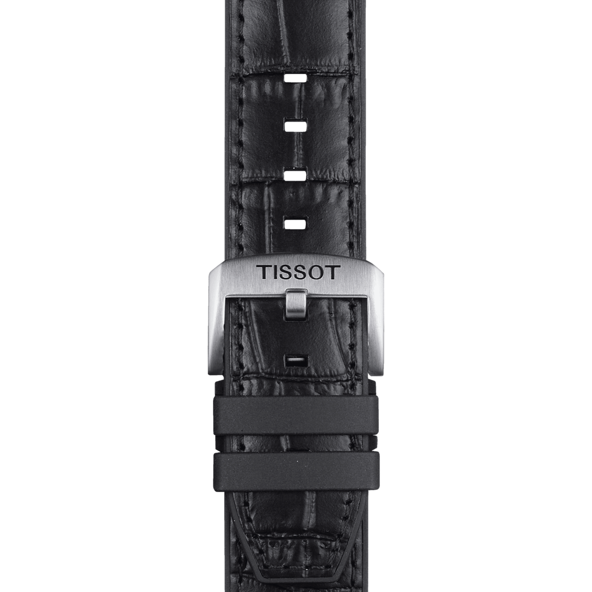 Tissot Black Leather and Rubber Watch Strap 22mm-T852.046.761