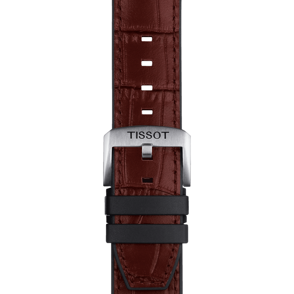 Tissot Brown Leather and Rubber 22mm Strap-T852.046.767