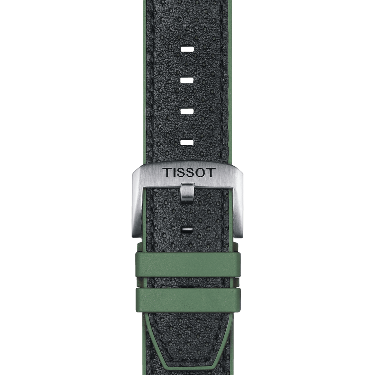 Tissot Green Rubber and Leather 22mm Watch Strap-T852.046.787