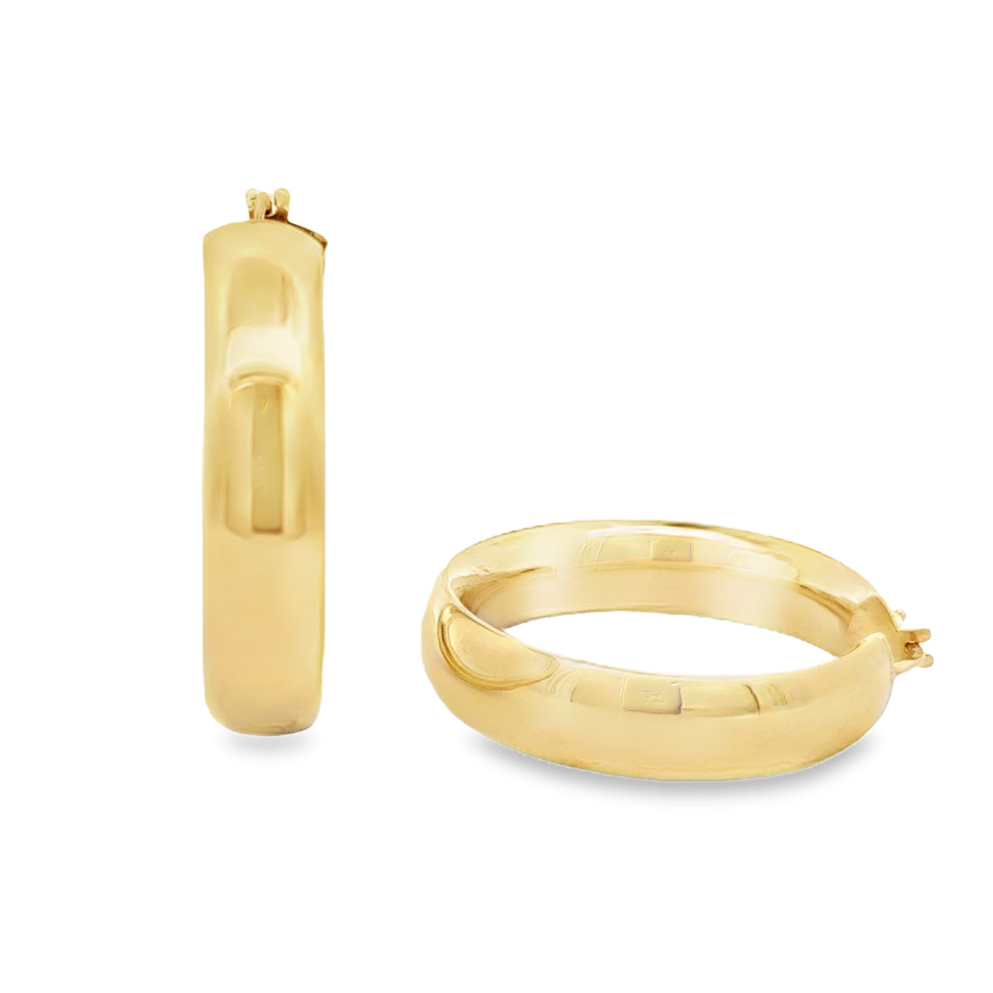 14 Karat Yellow Gold Tube Hoop Earring