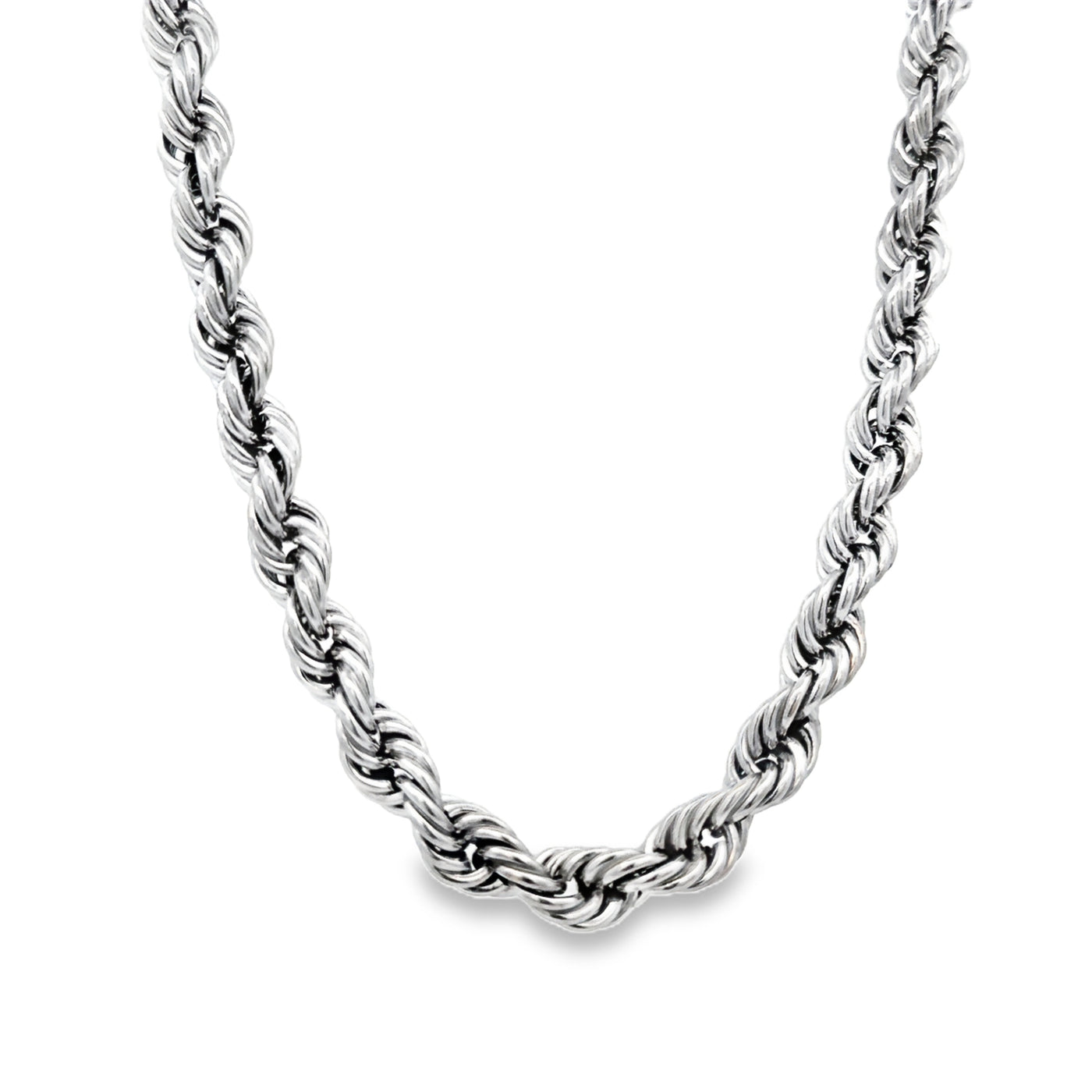 10 Karat White Gold Rope Necklace