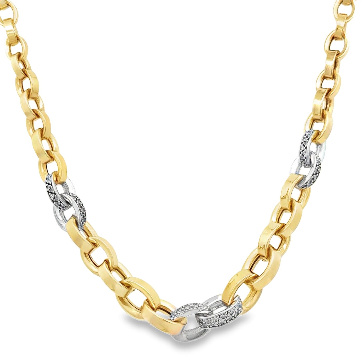 14 Karat Yellow Gold Cubic Zirconia Necklace