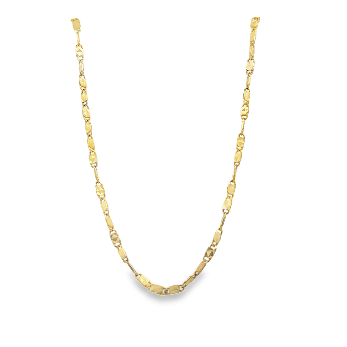 10 Karat Yellow Gold Sparkle Cut Necklace