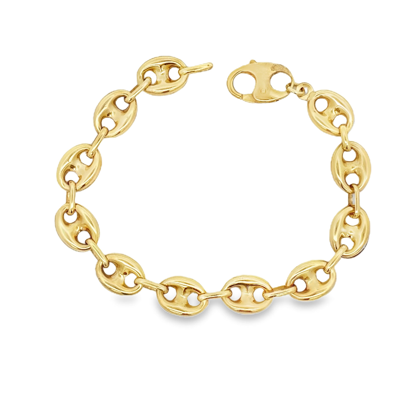 10 Karat Yellow Gold Puffed Mariner Link Bracelet