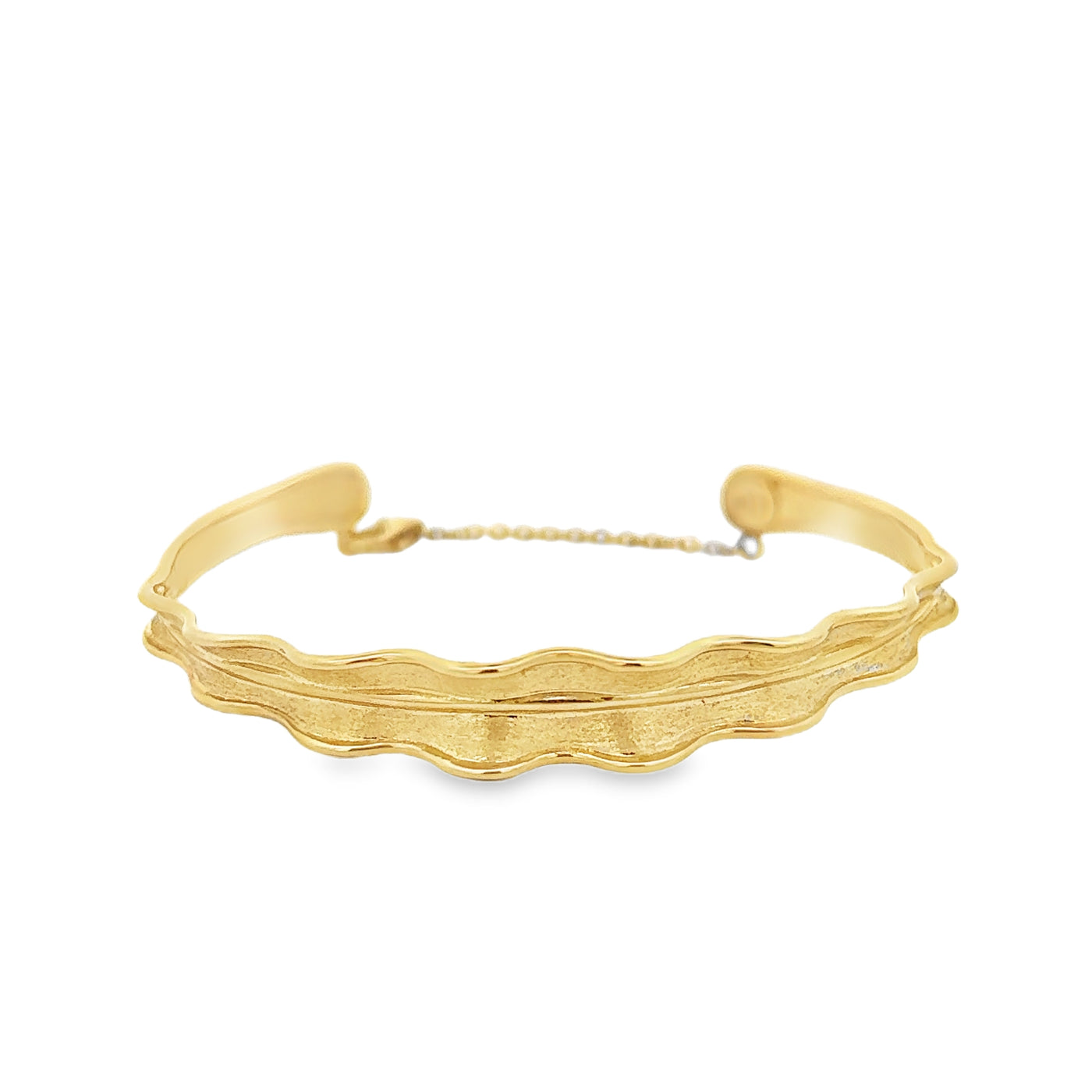 18 Karat Yellow Gold Leaf Cuff Bracelet