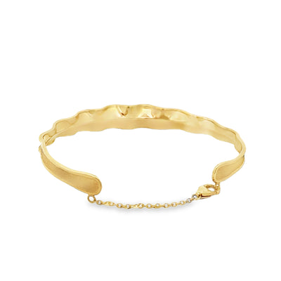 18 Karat Yellow Gold Leaf Cuff Bracelet