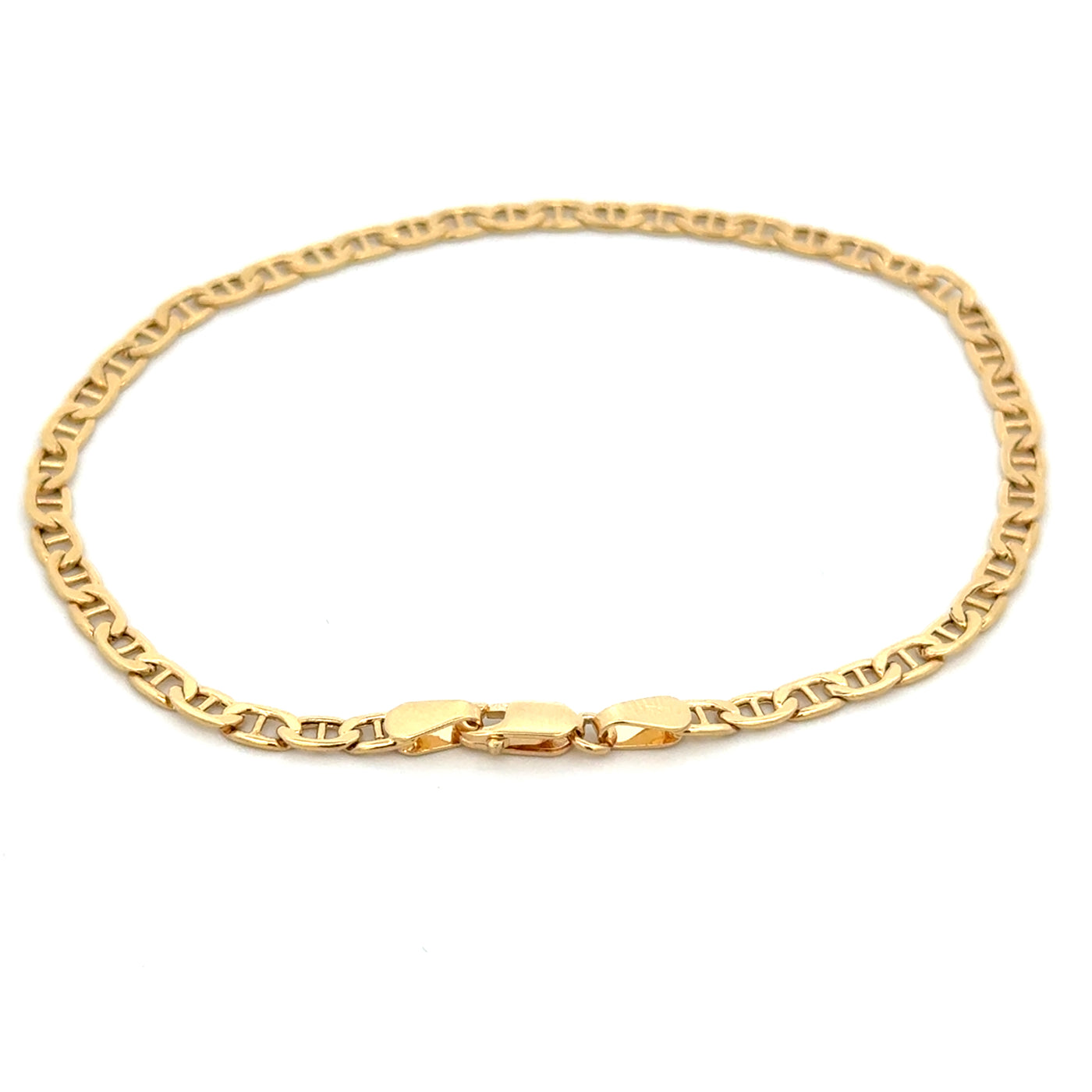 10 Karat Gold Flat Mariner Link Bracelet