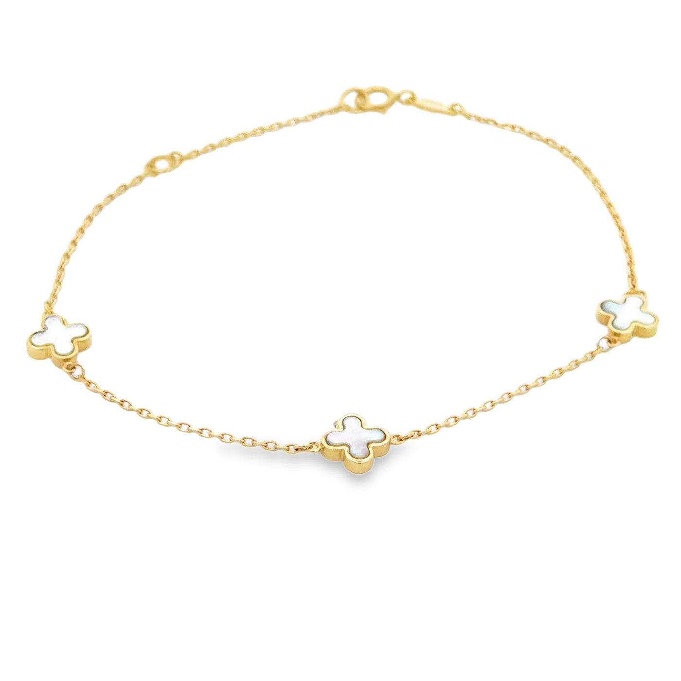 10 Karat Gold Clover Chain Bracelet