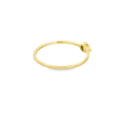 14 Karat Yellow Gold Emerald Evil Eye Ring