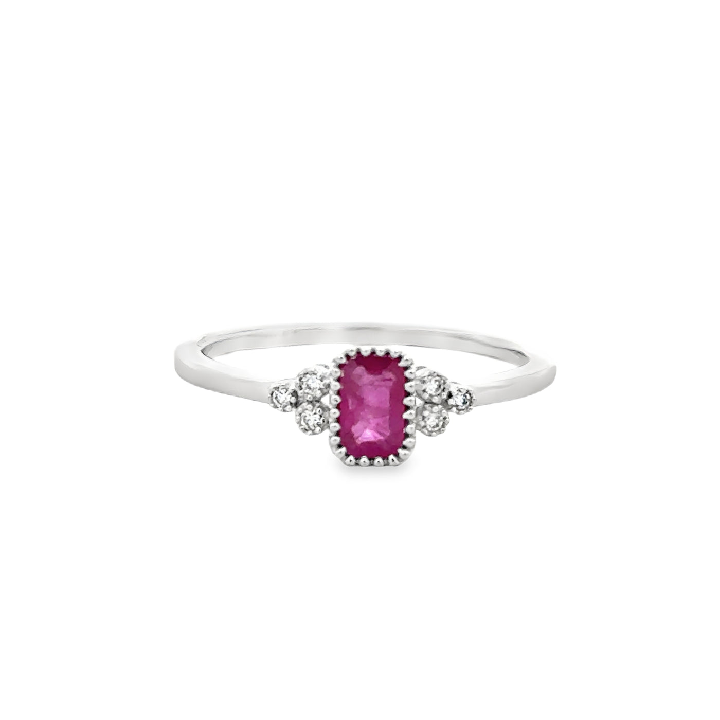 14 Karat White Gold Ruby and Diamond Ring