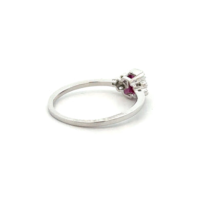 14 Karat White Gold Ruby and Diamond Ring