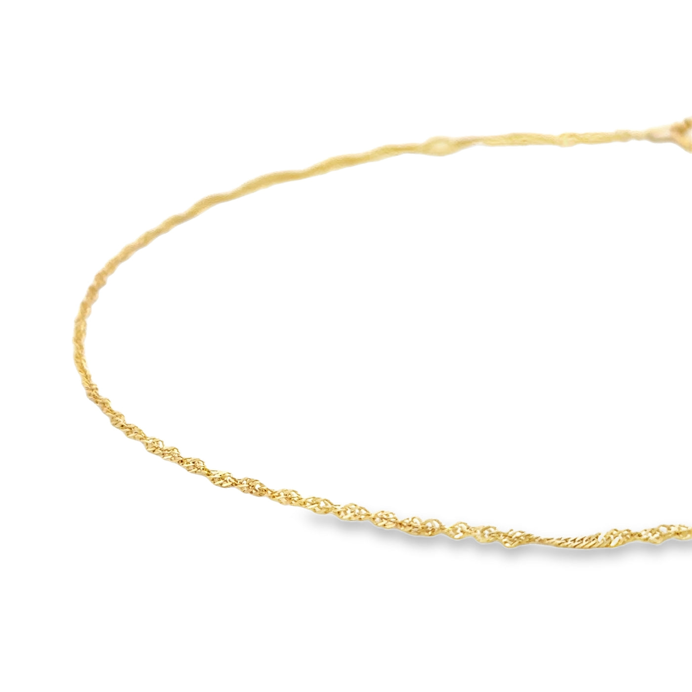 10 Karat Gold Twist Chain Anklet