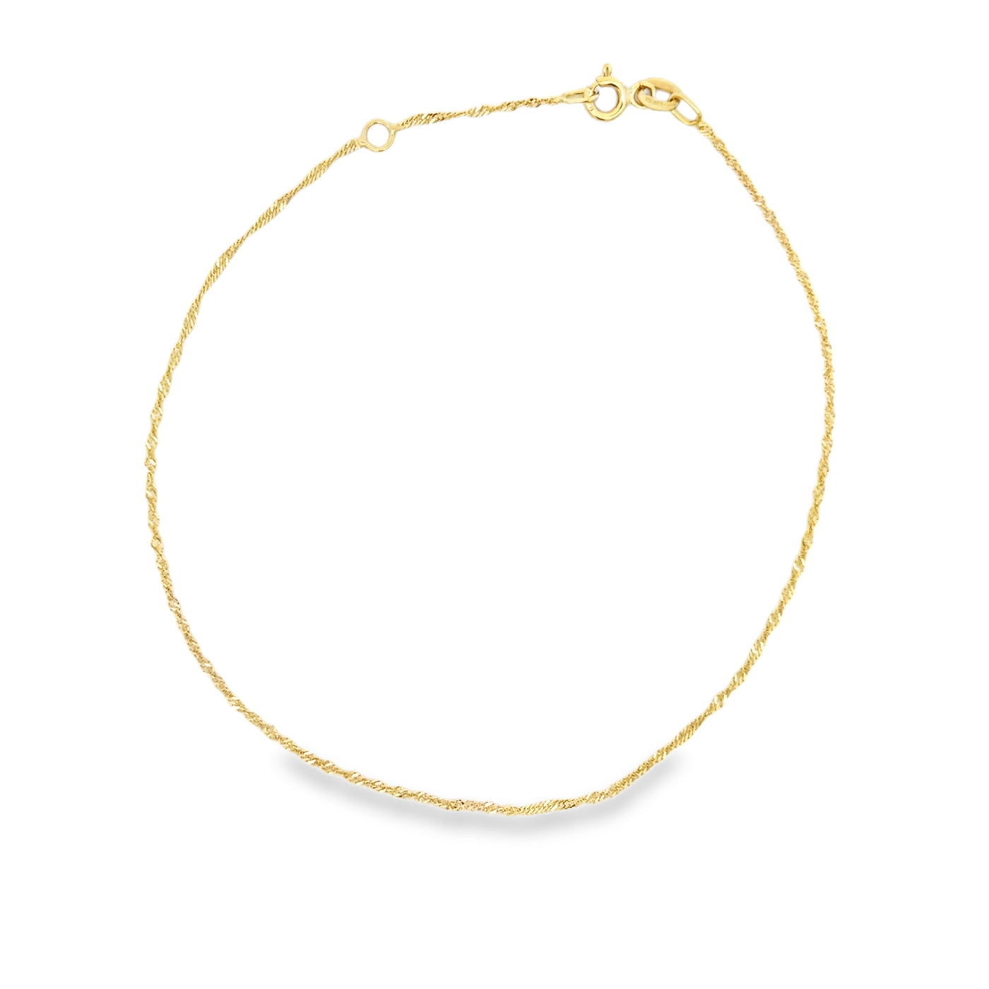 10 Karat Gold Twist Chain Anklet