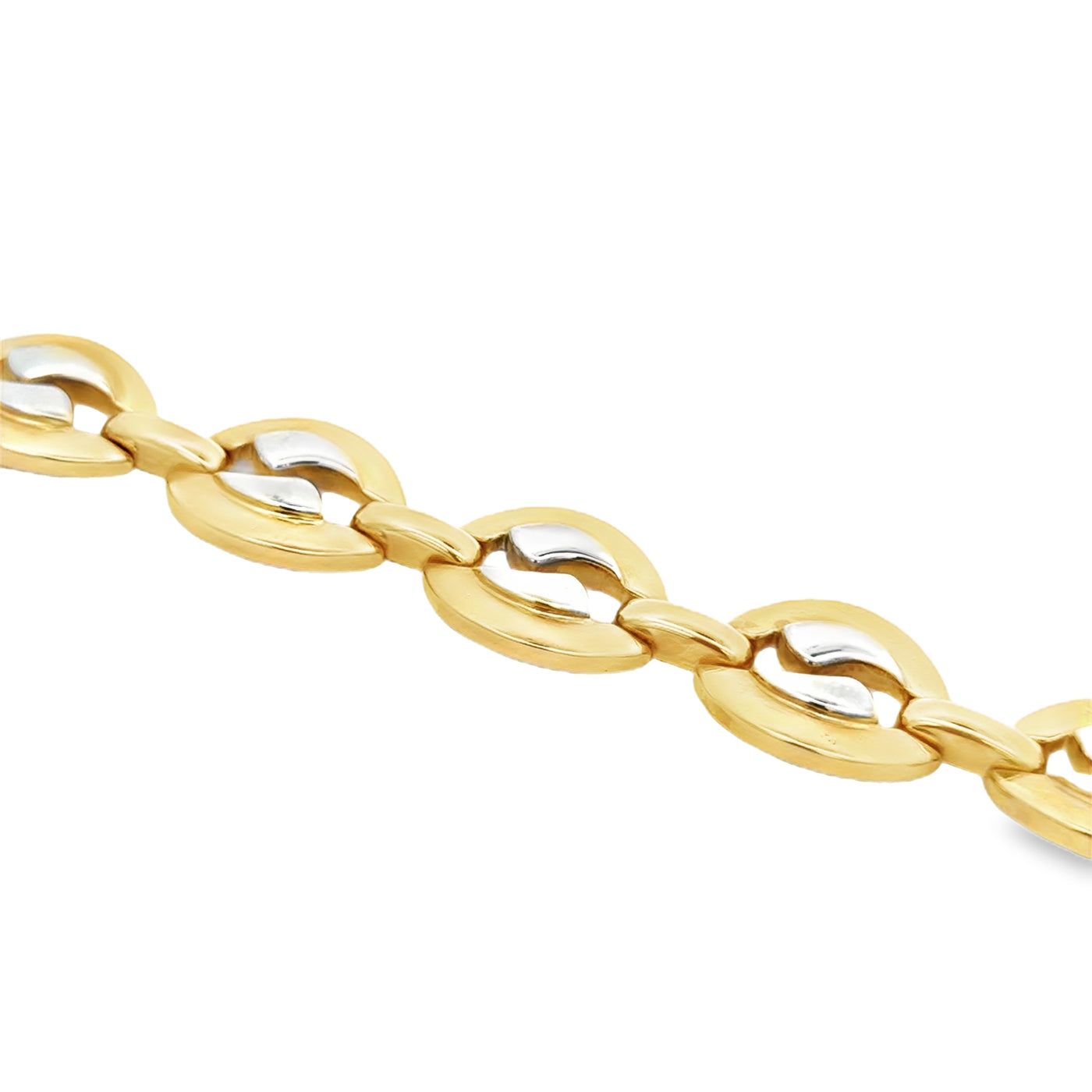 14 Karat Two-Tone Oval Link Bracelet