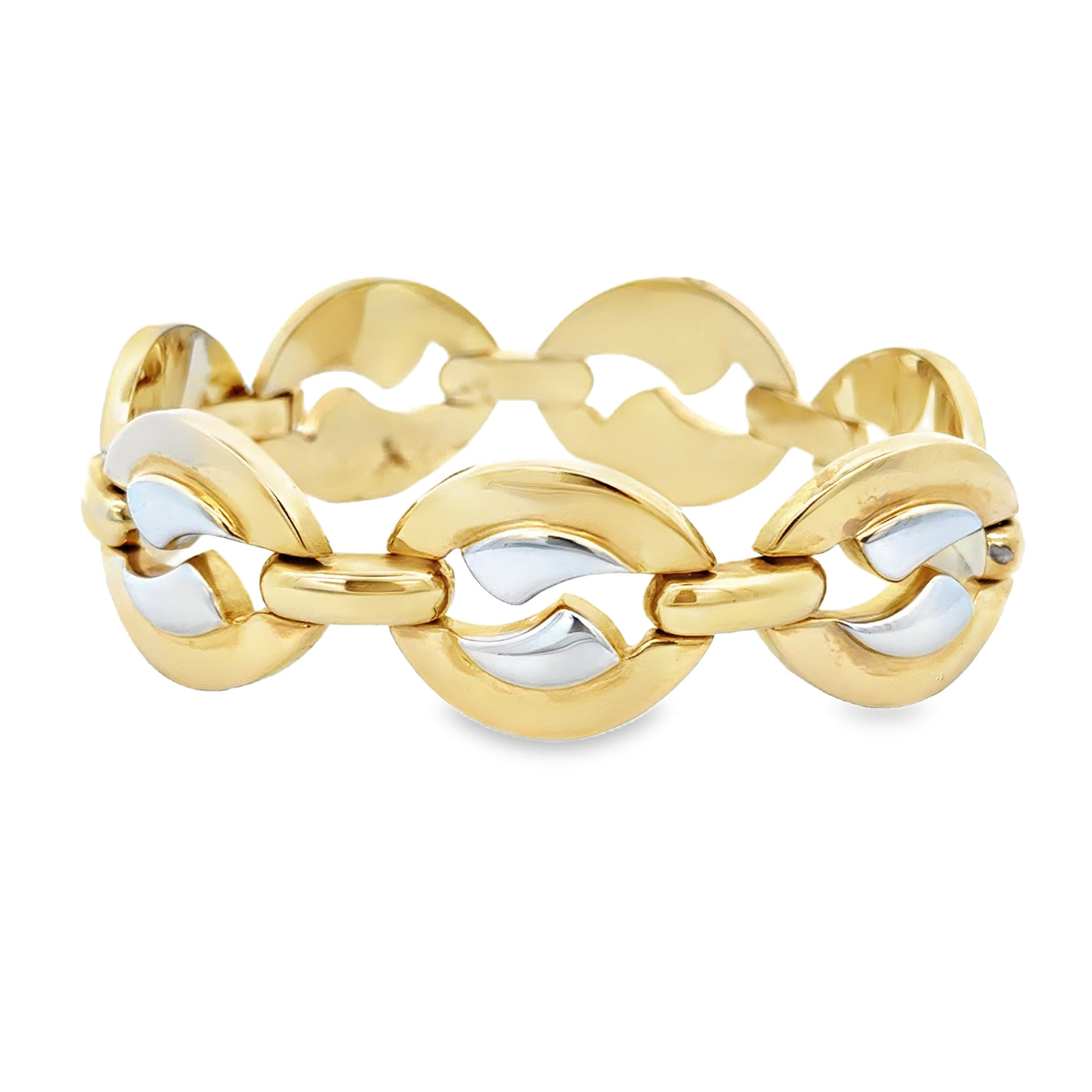 14 Karat Two-Tone Oval Link Bracelet