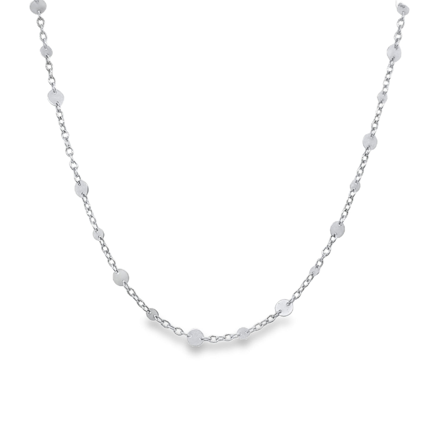 10 Karat White Gold Multi-Disc Necklace