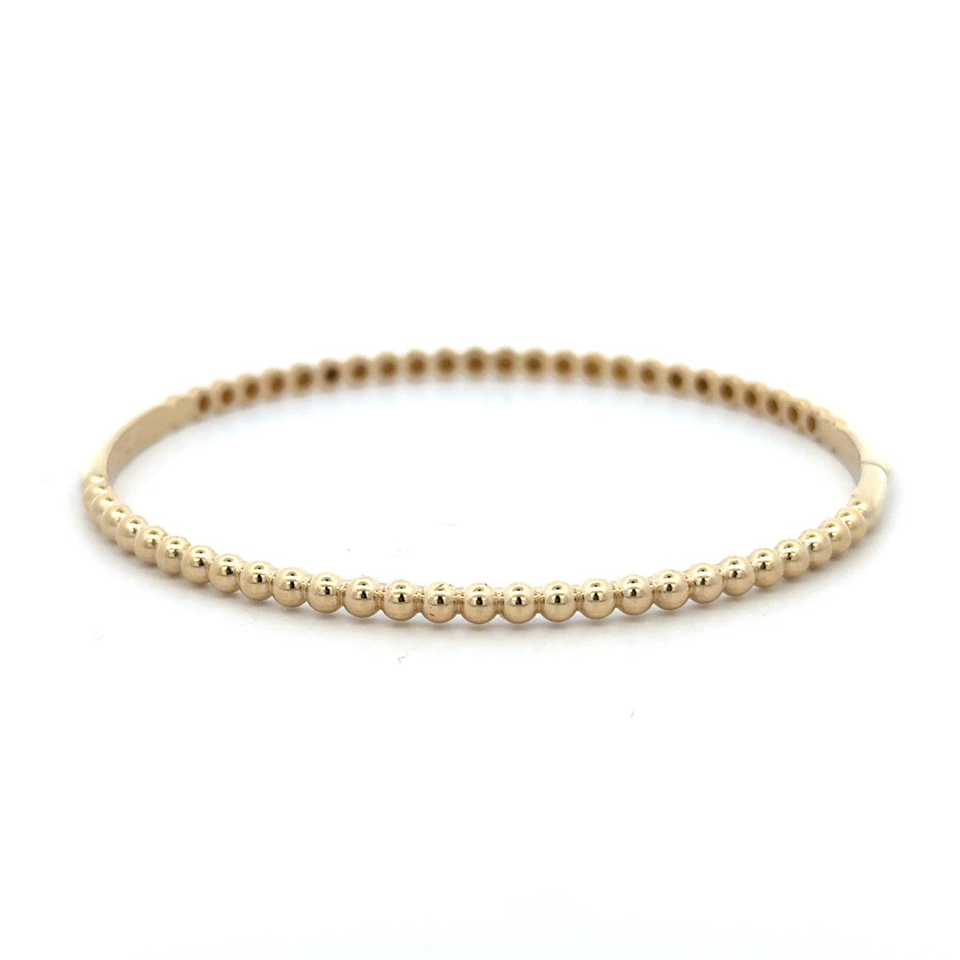 10 Karat Yellow Gold Beaded Hinged Bangle