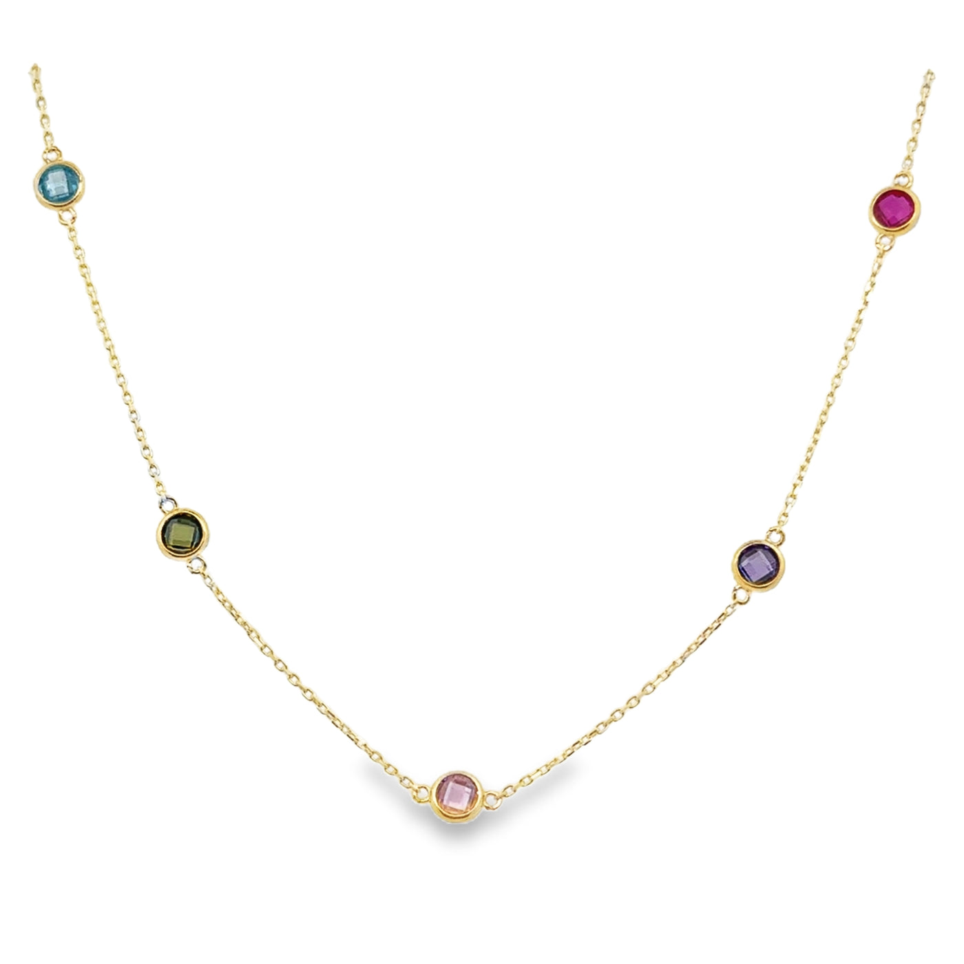 10 Karat Yellow Gold Cubic Zirconia Necklace