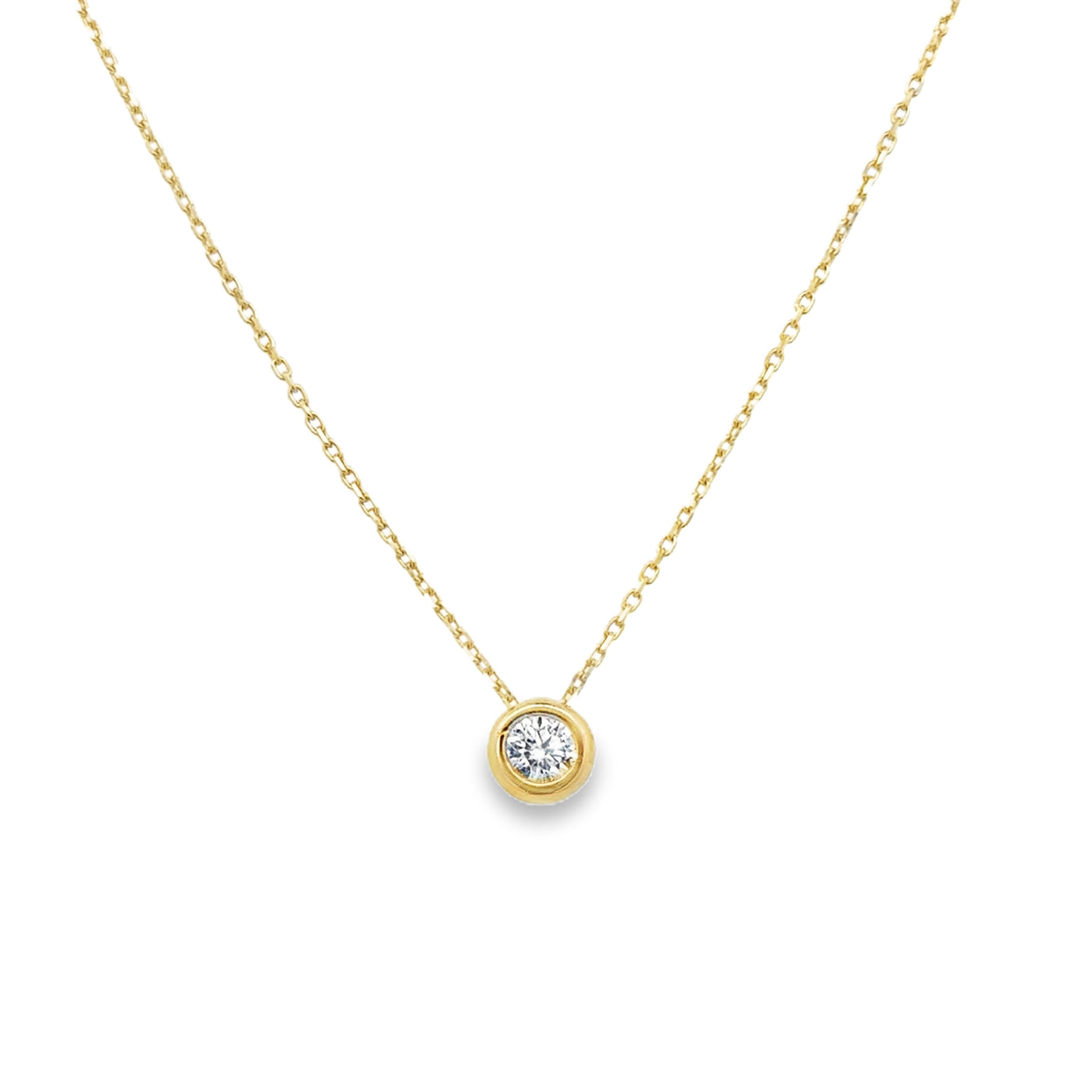 10 Karat Yellow Gold Cubic Bezel Necklace