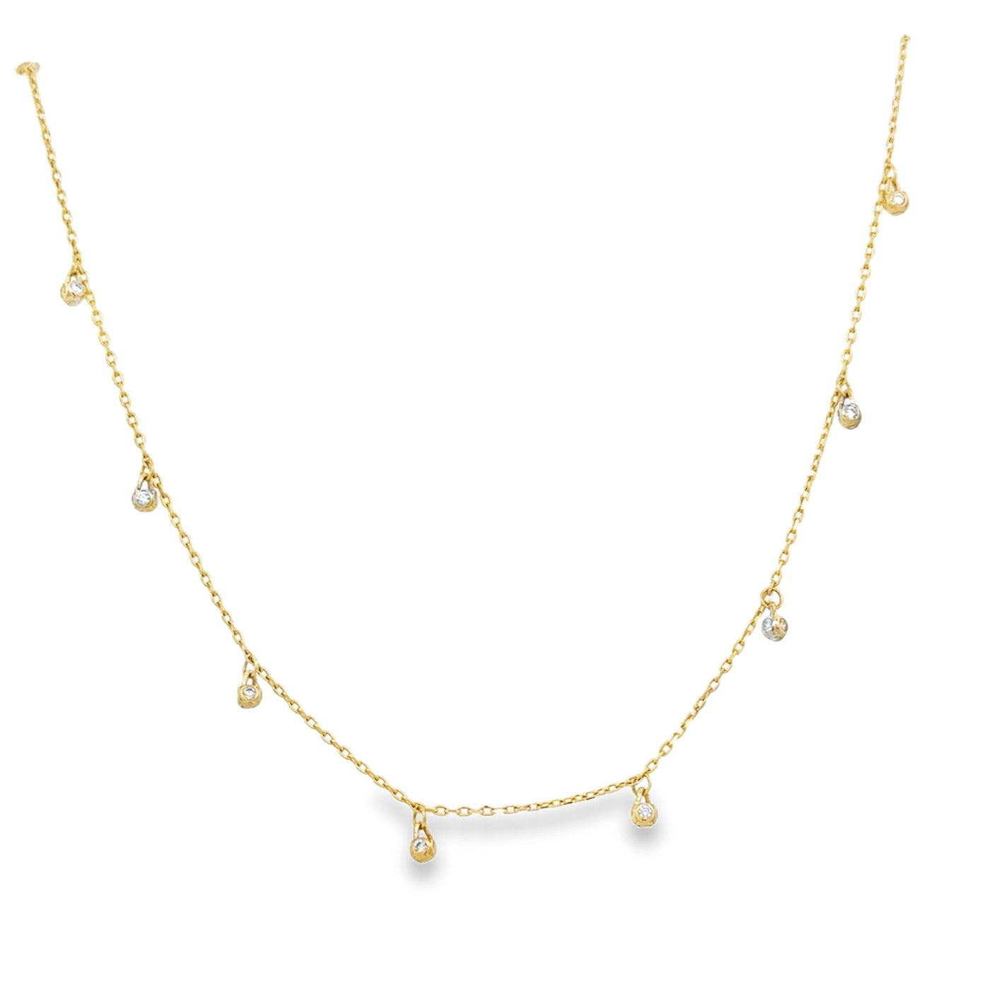 10 Karat Yellow Gold Cubic Dangle Necklace